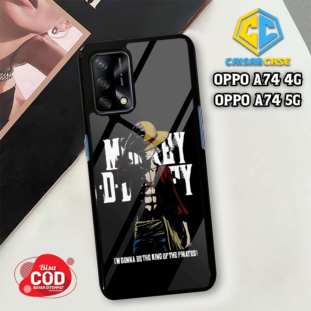 Case Glossy Oppo A74 A95 Casing Kilau Pelindung Hp Motif Anime One Piece DESIGN PREMIUM