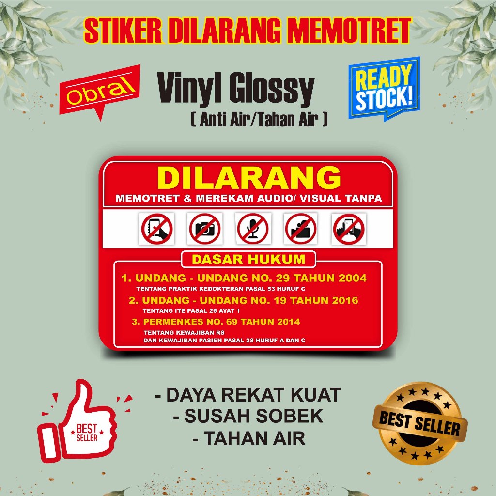 

STIKER DILARANG MENGAMBIL VIDIO ATAU FOTO