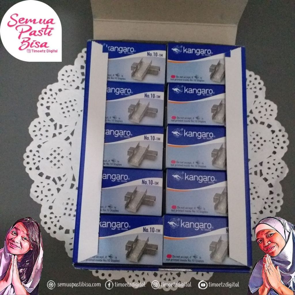

Isi Staples No. 10 Kangaro per Box - Isi Staples Necis Kecil Kangaro No.10 Isi 20 Strips