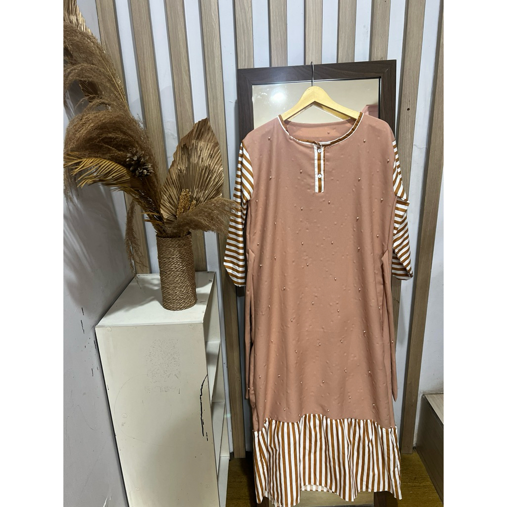 Baru - Gamis Wanita moca Mutiara