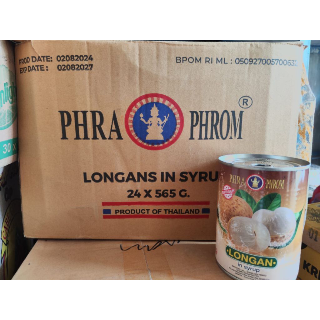 

LONGAN IN SYRUP / KELENGKENG DALAM SIRUP PHRA PHROM 565 GRAM PER DUS ISI 12