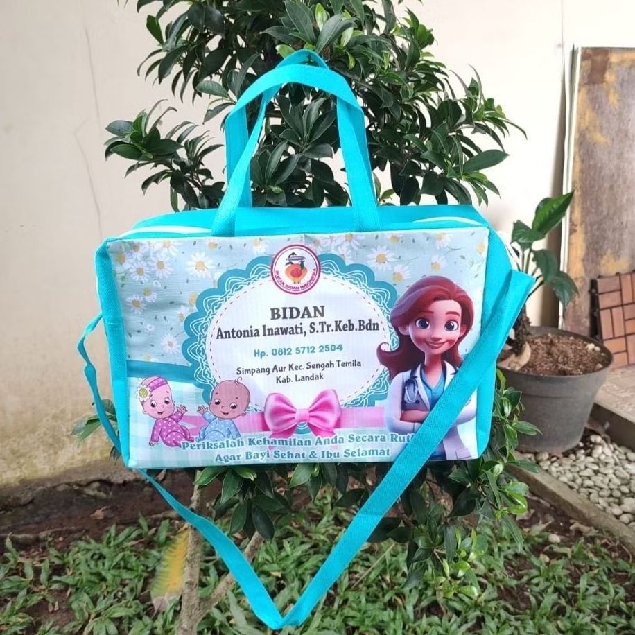 

Tas Souvenir Bidan Slempang/Tas Rumah Sakit/Tas Puskesmas Custom