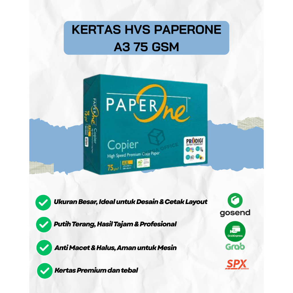 

Kertas HVS A3 PAPERONE 75 Gsm isi 1 Rim (500 Lembar)