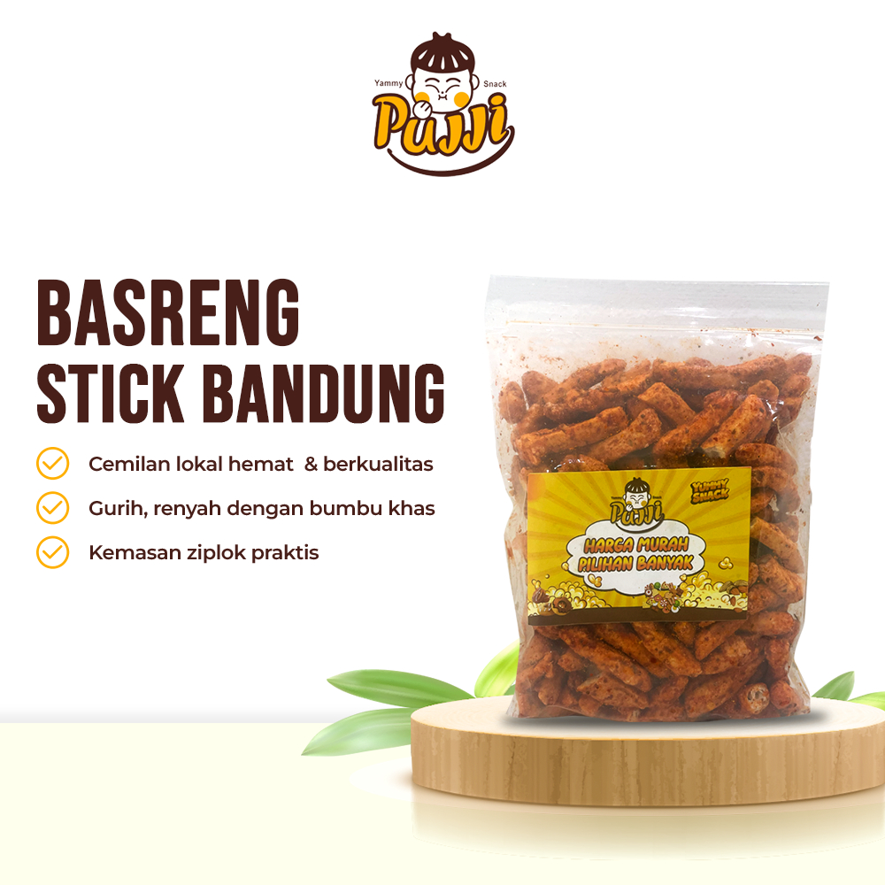 

PUJJI SNACK - Basreng Pedas Daun Jeruk / Stik Basreng Renyah Gurih / Snack Murah Khas Bandung