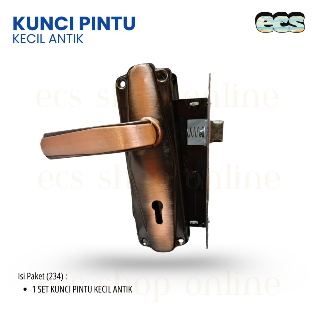 KUNCI PINTU KECIL ANTIK TANPA SILINDER HANDLE PINTU SET