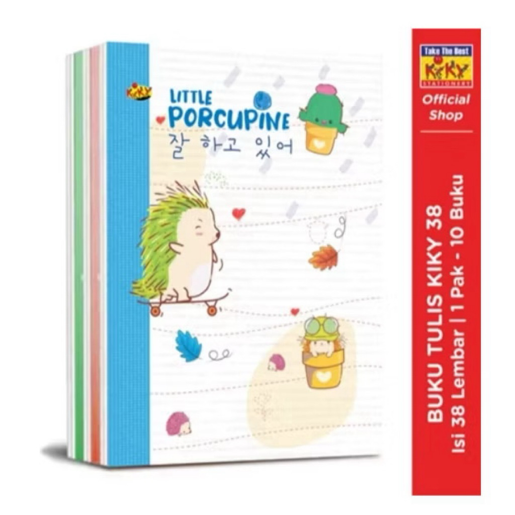 

Buku Tulis Kecil KIKY 58Lembar 1 Pak (Isi 10 Buku) Bagus / Berwarna Bergambar / Polos