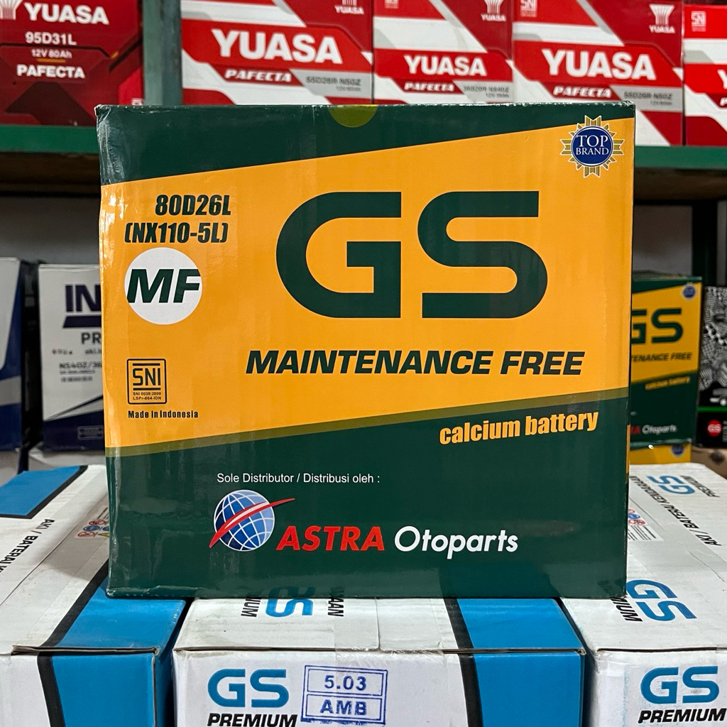 Aki GS Astra MF 80D26L | Aki Kering Mobil Toyota Fortuner, Innova Diesel