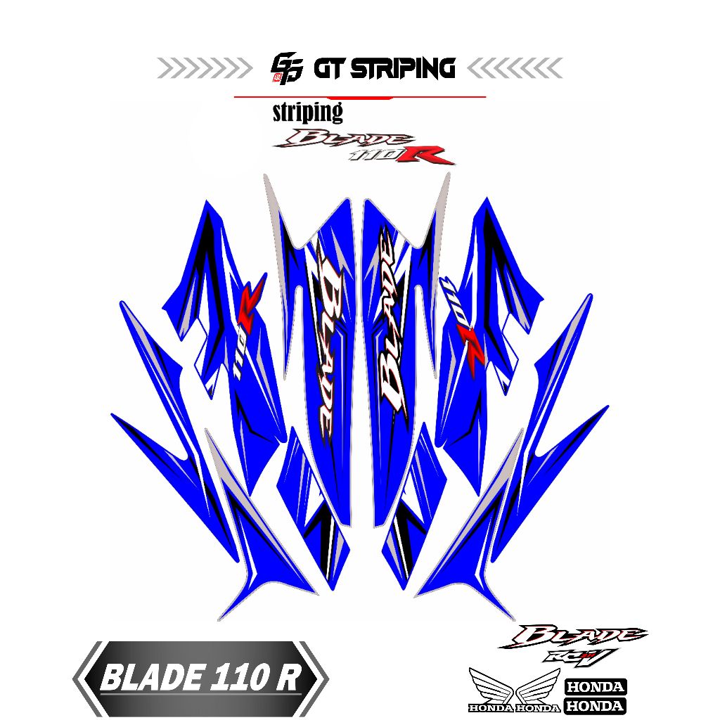 gts 2 striping motor honda blade 110 / stiker blade 110 / striping blade 110 / stiker striping varis