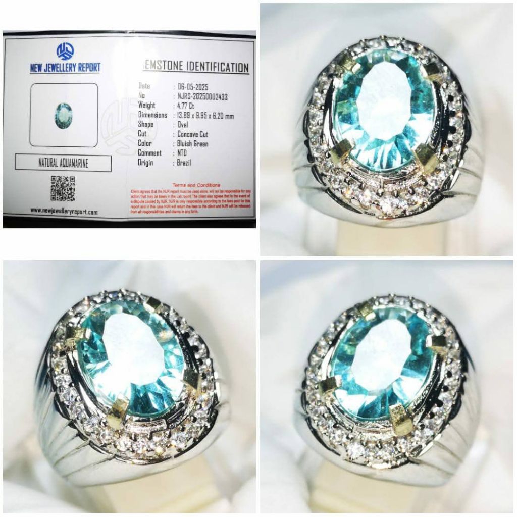 Batu Permata Aquamarine Blue Model Cutting
