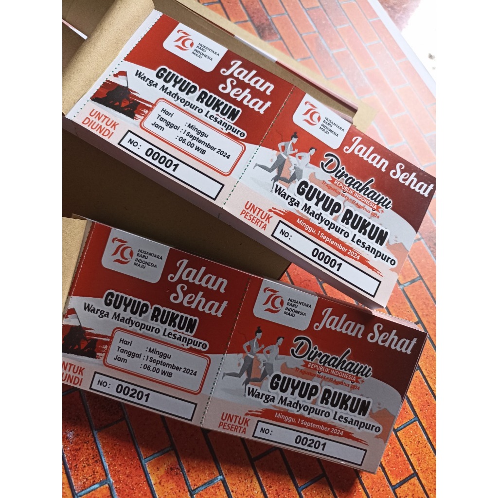 

CETAK KARTU/KUPON UNDIAN VOUCHER GERAK JALAN SEHAT AGUSTUSAN GRATIS DESAIN