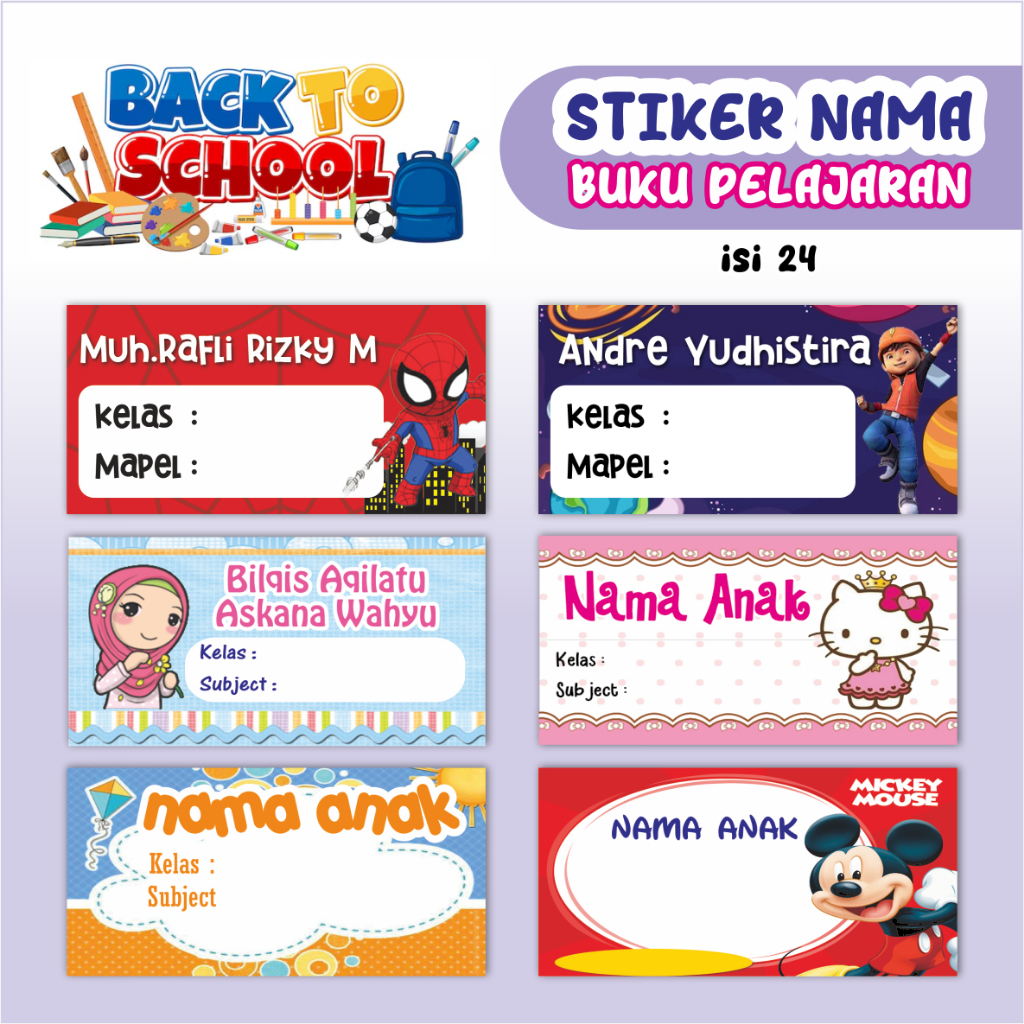 

ISI 24 !! STIKER LABEL NAMA BUKU PELAJARAN