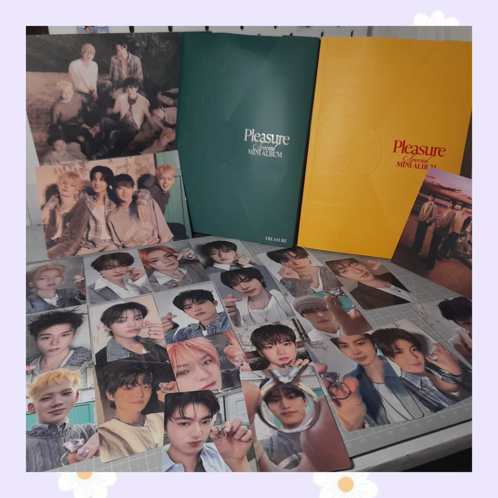 [READY STOCK] OFFICIAL PHOTOCARD PC TREASURE TREASURE PLEASURE ALBUM YELLOW GREEN VER hyunsuk jihoon