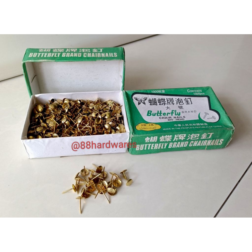 Paku Payung Becak Sofa Kursi Furniture Mebel Gold Emas Pines Chair Nails Big Head Kepala Besar Butte