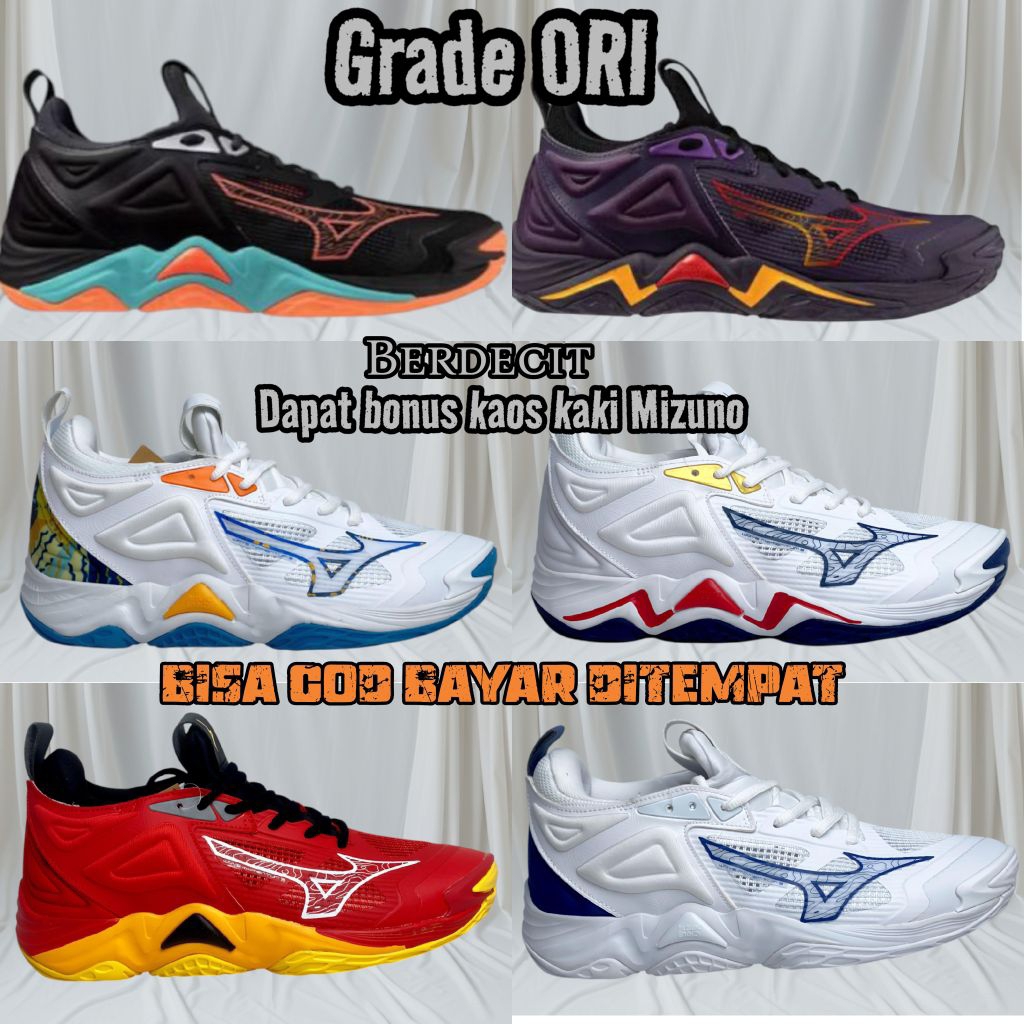 Sepatu Voli Mizuno Momentum 3 Low Grade Ori/Sepatu Voli Sepatu Olahraga/Sepatu Badminton/Bayar COD