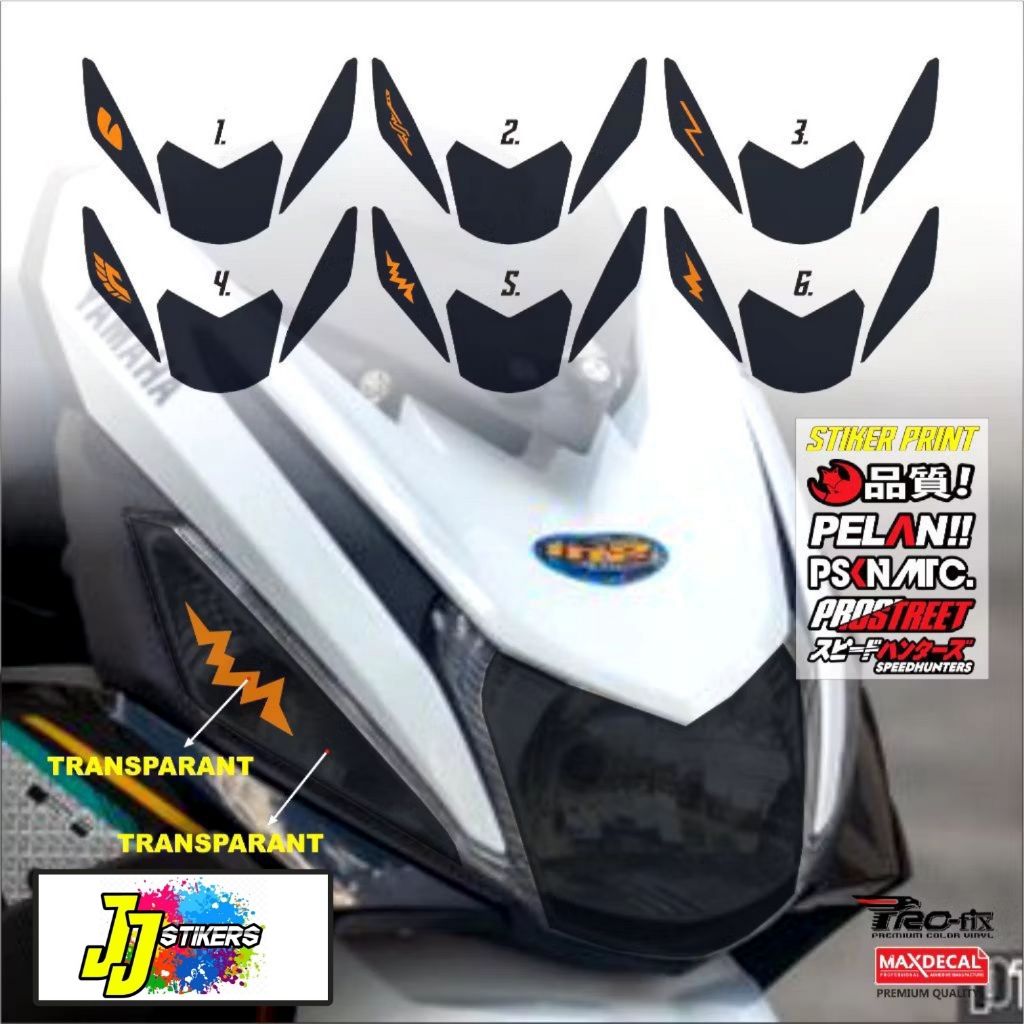 Sticker Variasi Lampu Polos Transparant Mio M3 125