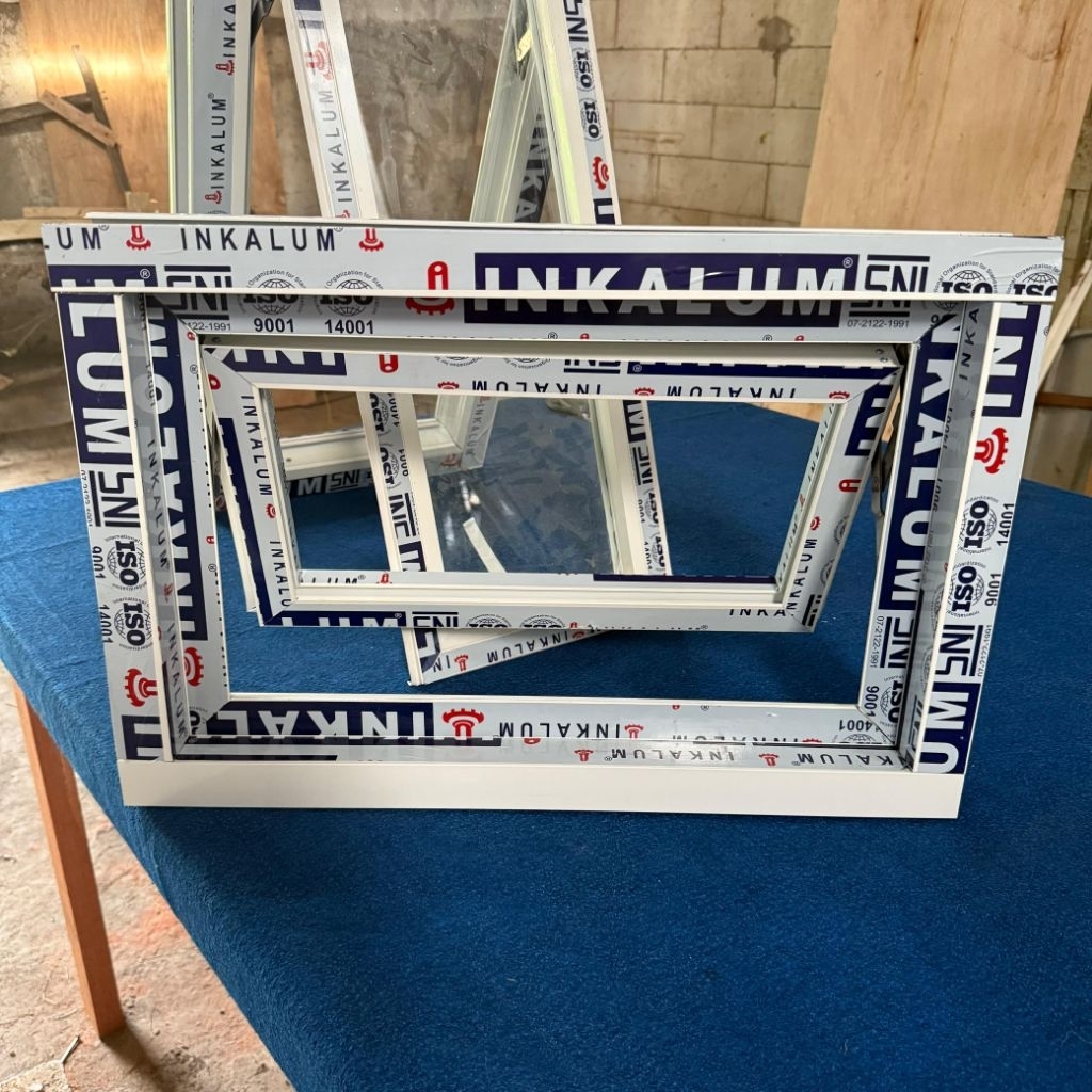 jendela boven 60x40/jendela aluminimum/jendela minimmalis/jendela satu set/free packing kayu