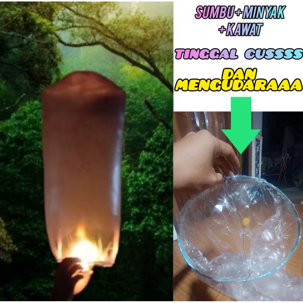 GRATIS SUMBU Lampion terbang sky lantern lentera tahun baru imlek pesta, lampion terbang DCF Dieng c