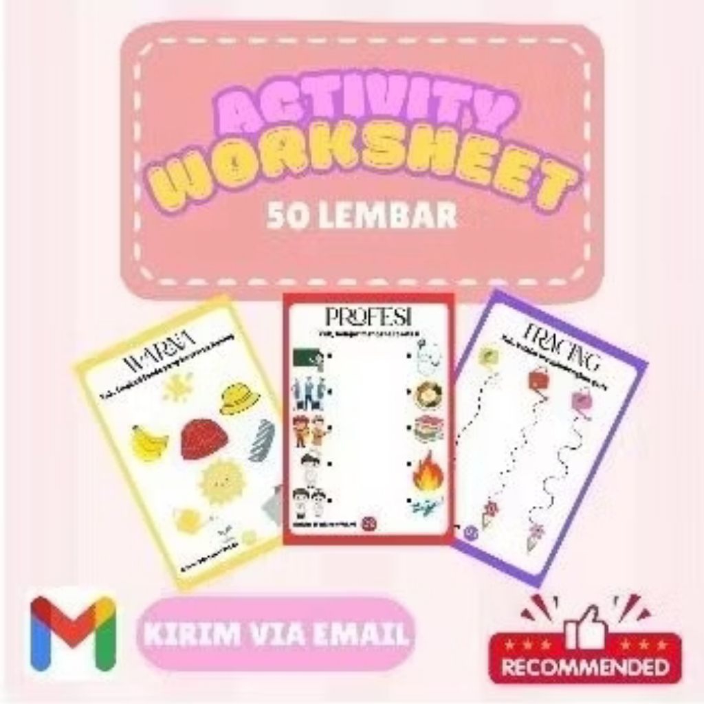 50 Halaman Worksheet Edukasi Anak 2 Tahun+ | Mengenal Warna, Hewan, Profesi | Printable PDF