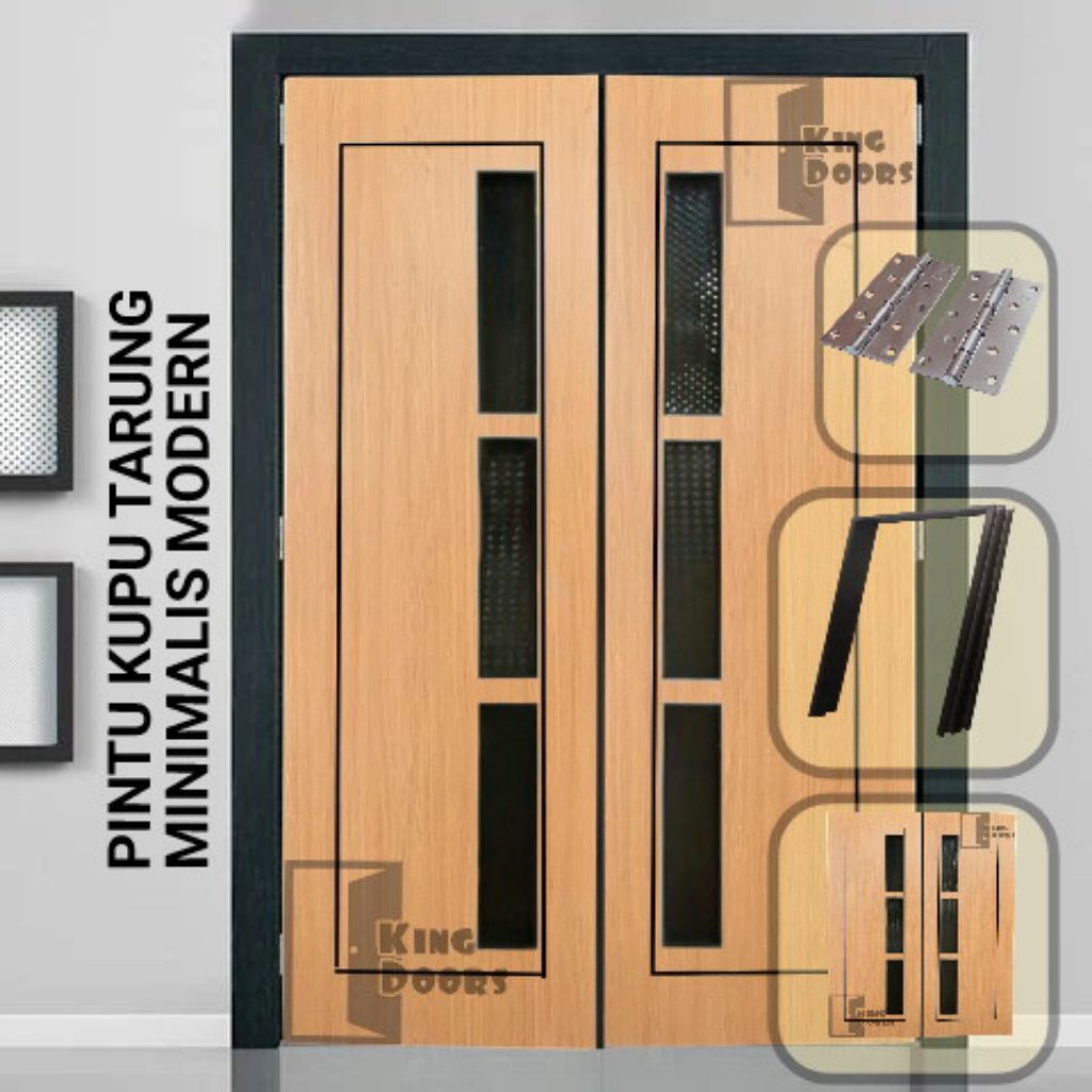Pintu kupu tarung plus kusen minimalis | pintu minimalis dobel | pintu kupu tarung minimalis | pintu
