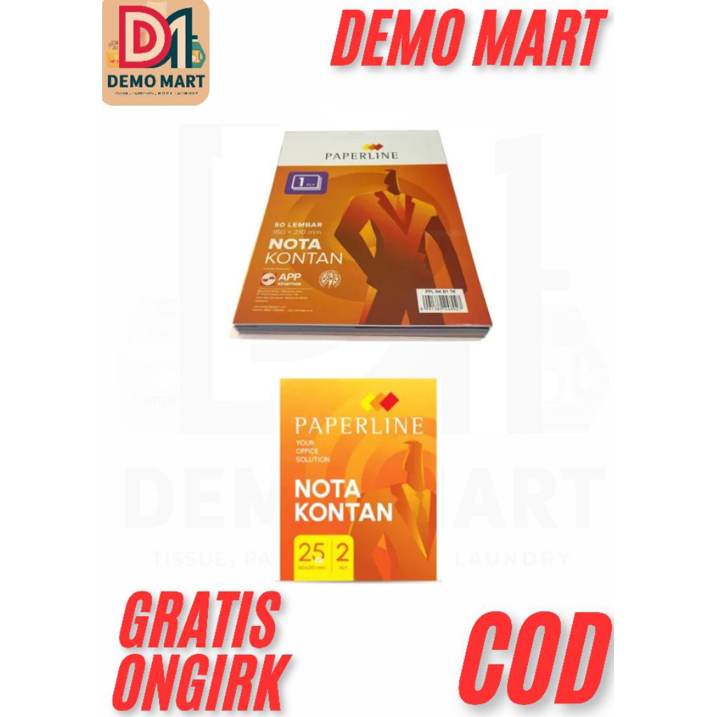 

NOTA PAPERLINE 1PLY/2PLY 1/2K NOTA KONTAN 1PAK/10ISI