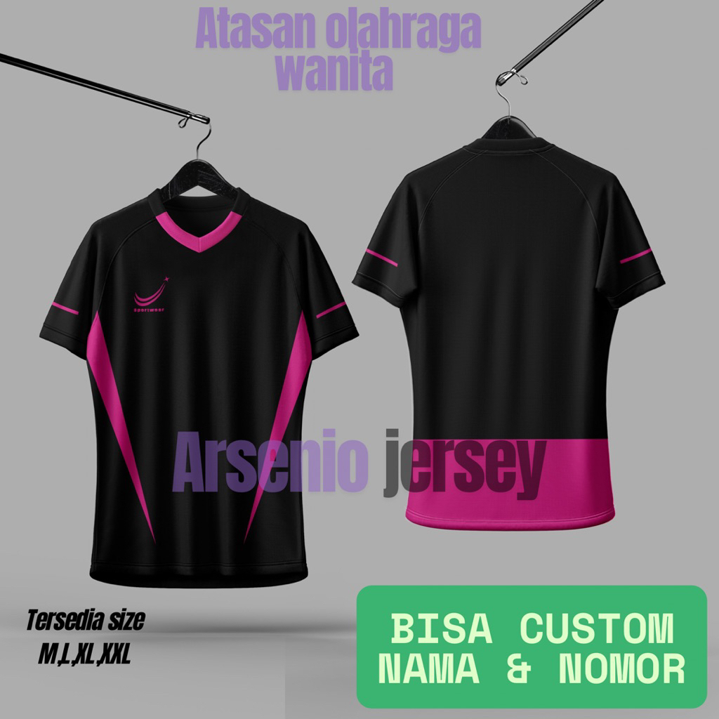 GRATIS SABLON NAMA DAN NOMOR ATASAN jersey WANITA kaos olahraga WANITA baju senam WANITA JERSEY polo