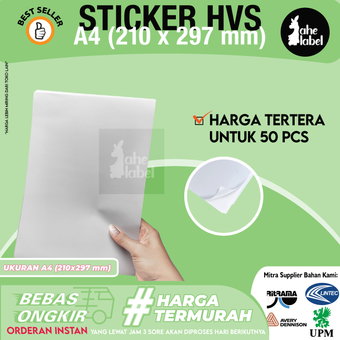 

STICKER HVS A4 STIKER KERTAS HVS A4 POLOS STIKER A4 ISI 50 LEMBAR