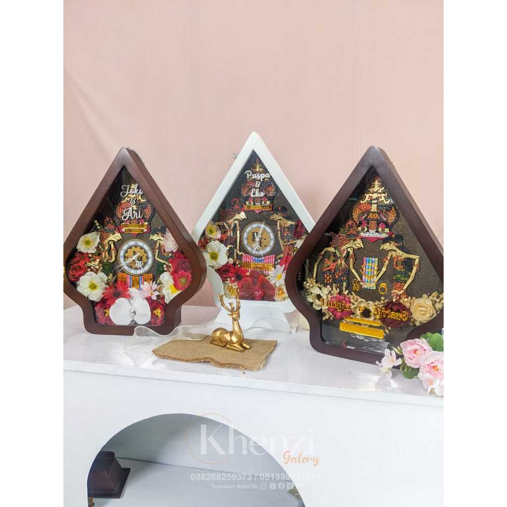 30X40 frame mahar pernikahan gunungan wayang free jam | mahar pernikahan gunungan | mahar pernikahan