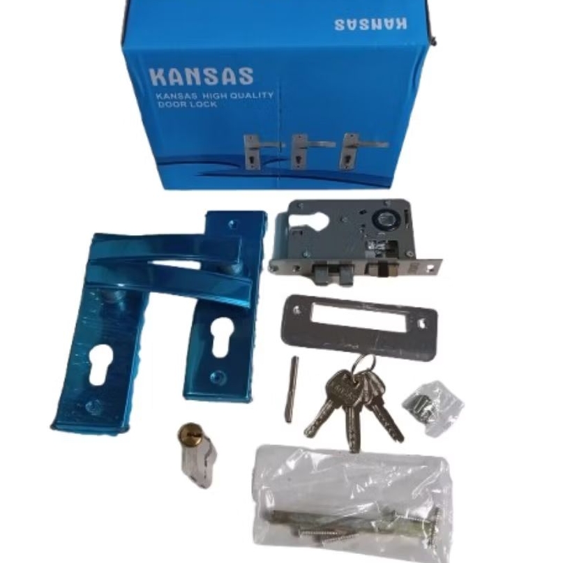 KUNCI PINTU PLAT SET / KUNCI PINTU SET / HANDLE LOCK SET /KUNCI PINTU KANSAS High Quality