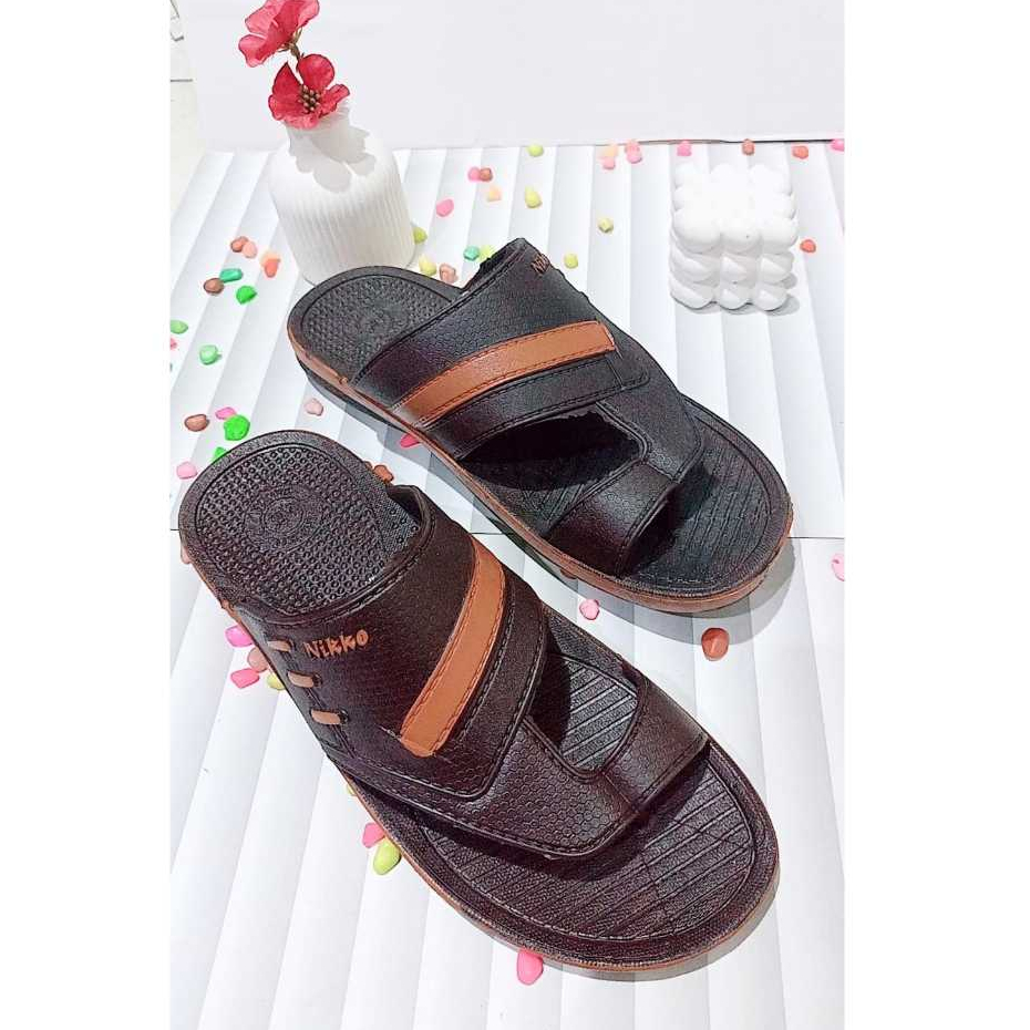 Sandal jepit pria coklat SL-8110 M-XL/sandal karet/sandal jempol/sandal bapak/sandal murah/sandal ru