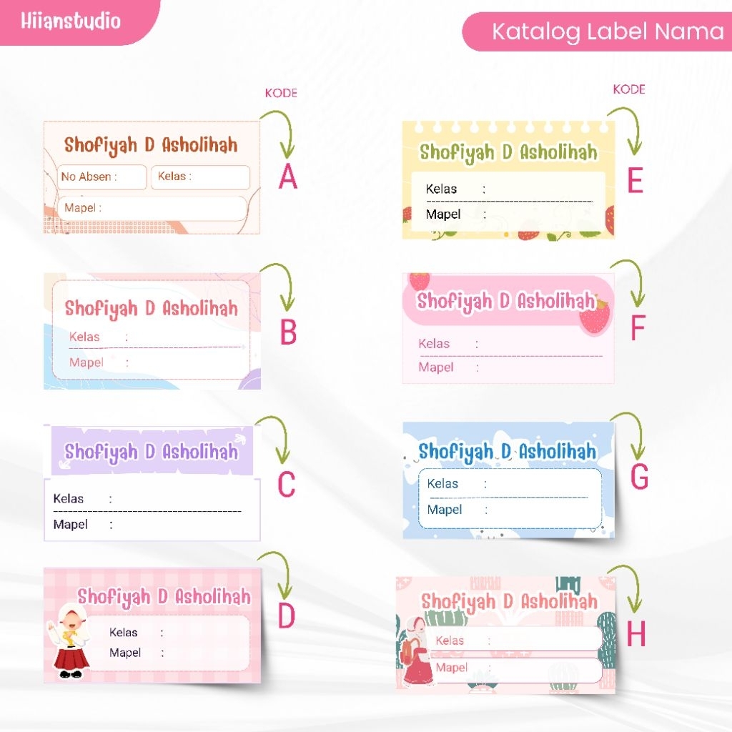 

Stiker Label Nama Buku Anak Perempuan/ Label nama buku anak sekolah/ Stiker Label Nama