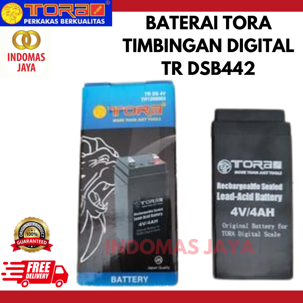 TORA Baterai Timbangan Digital 30, 100, 150, 300 Kg 4V 4AH - Batre Battery Digital Scale