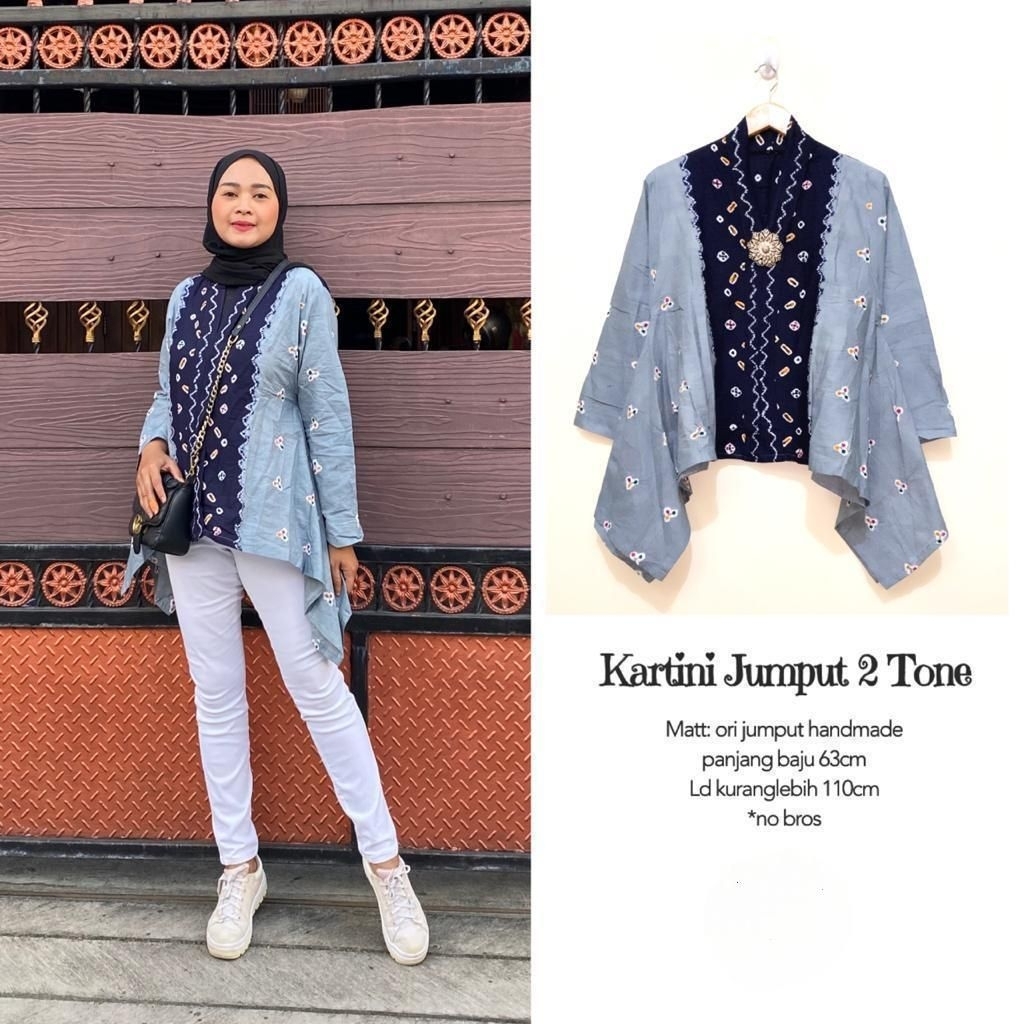 Kebaya Kutubaru Jumputan Kartini Jumputan 2Tone Grey Premium Kebaya Kondangan Kebaya Wisuda Hijab Ba