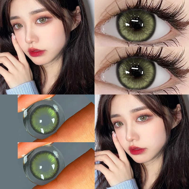(Flash sale)Softlens Minus Softlens Green Cosplay softlens14.5MM Minus 0~-6.00