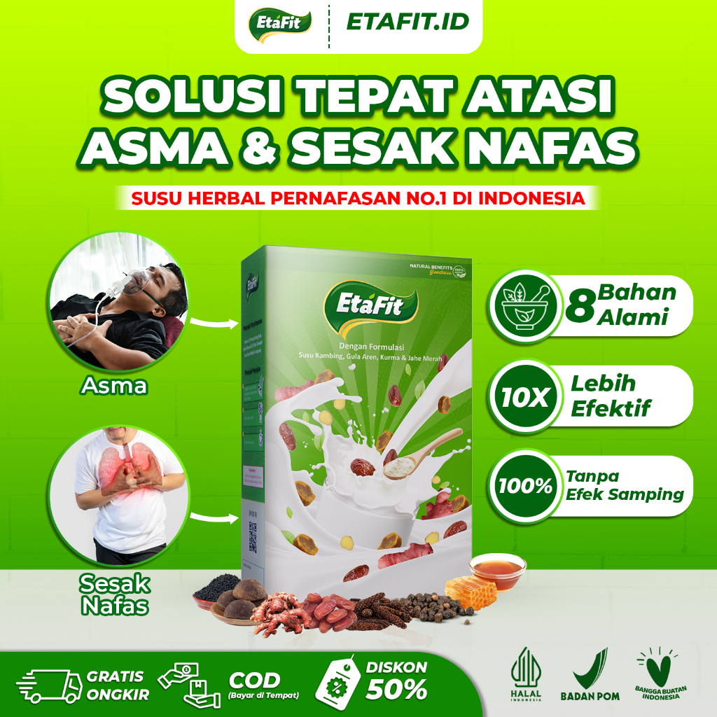 

Obat Herbal Asma Sesak Nafas Batuk TBC Bronkitis Radang Paru Sakit Tenggorokan - Susu Kambing Etawa