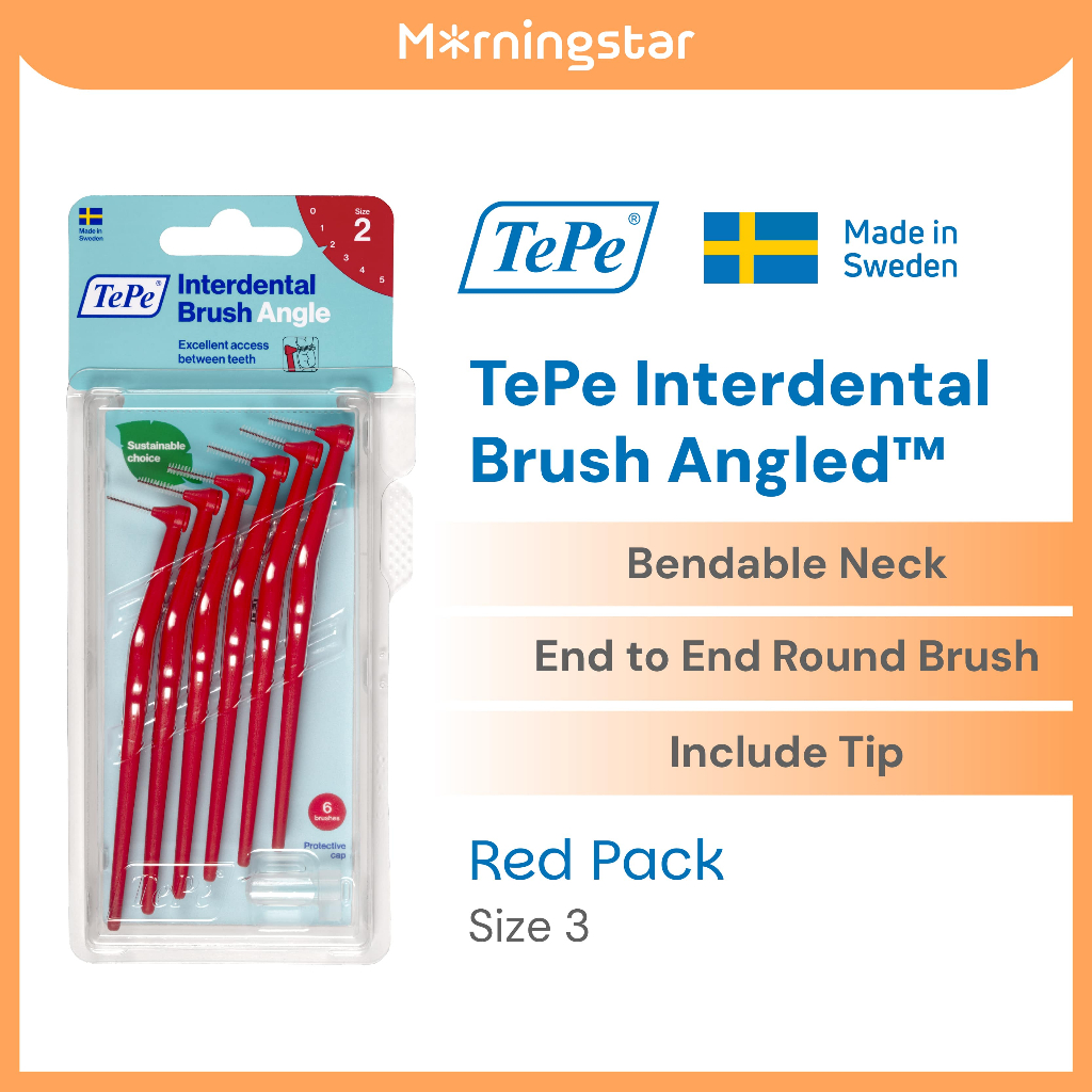 TePe Interdental Brush Angle - (Blister pack, @6 pcs/pack) - Sikat Gigi Behel