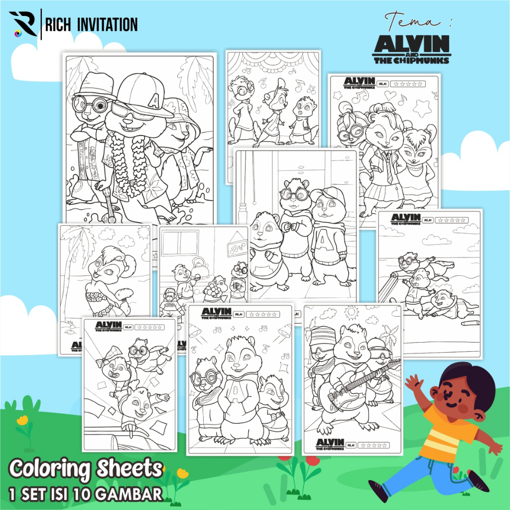 

(A4) KERTAS GAMBAR ANAK PAUD -LEMBAR MEWARNAI ANAK 1 SET 10 LEMBAR GAMBAR - KODE MIX