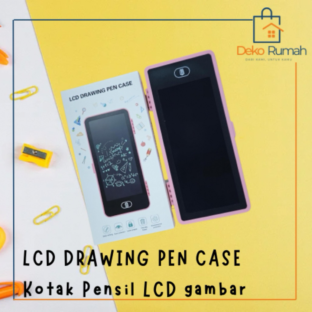 

[dekorumah_] Viral Kotak Pensil 2 In 1 Lcd Pen Case Drawing Pad Tempat Pencil Anak