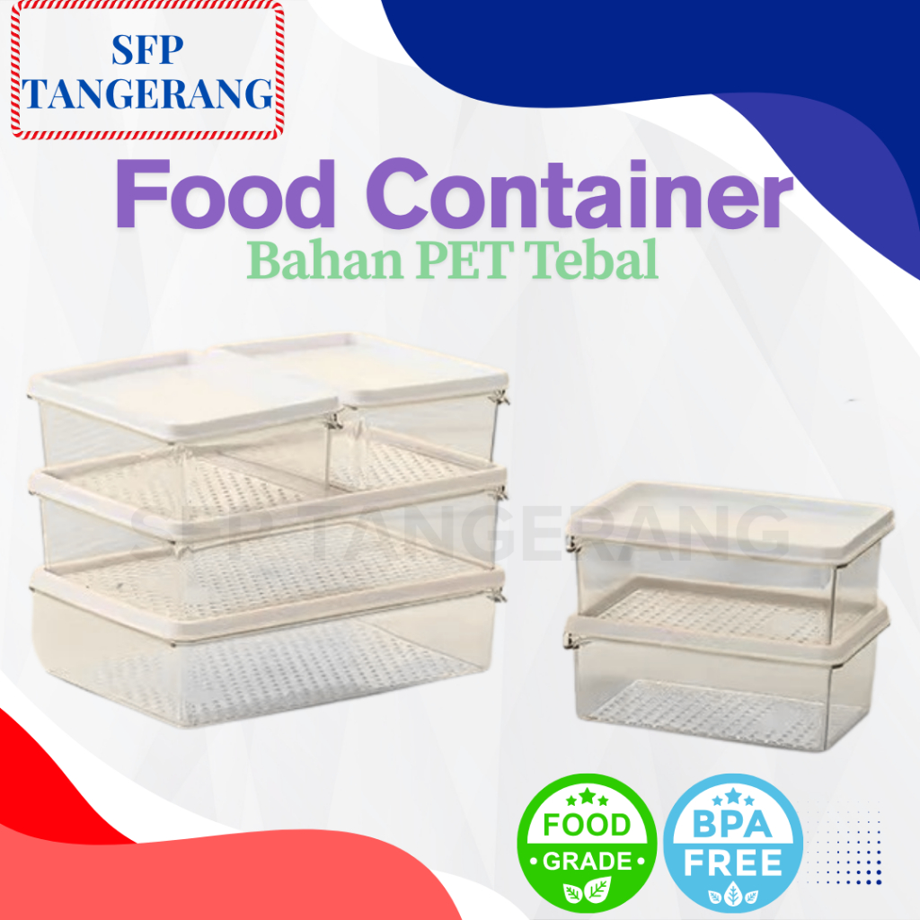 Chocoberry7 Food Container PET Tebal Food Safe BPA Free Kotak Penyimpanan Kulkas PET Kontainer