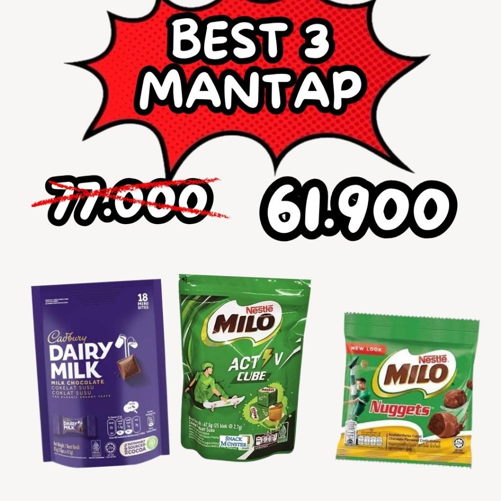 

Bundling cadbury X Milo Cube X Milo Nuggets