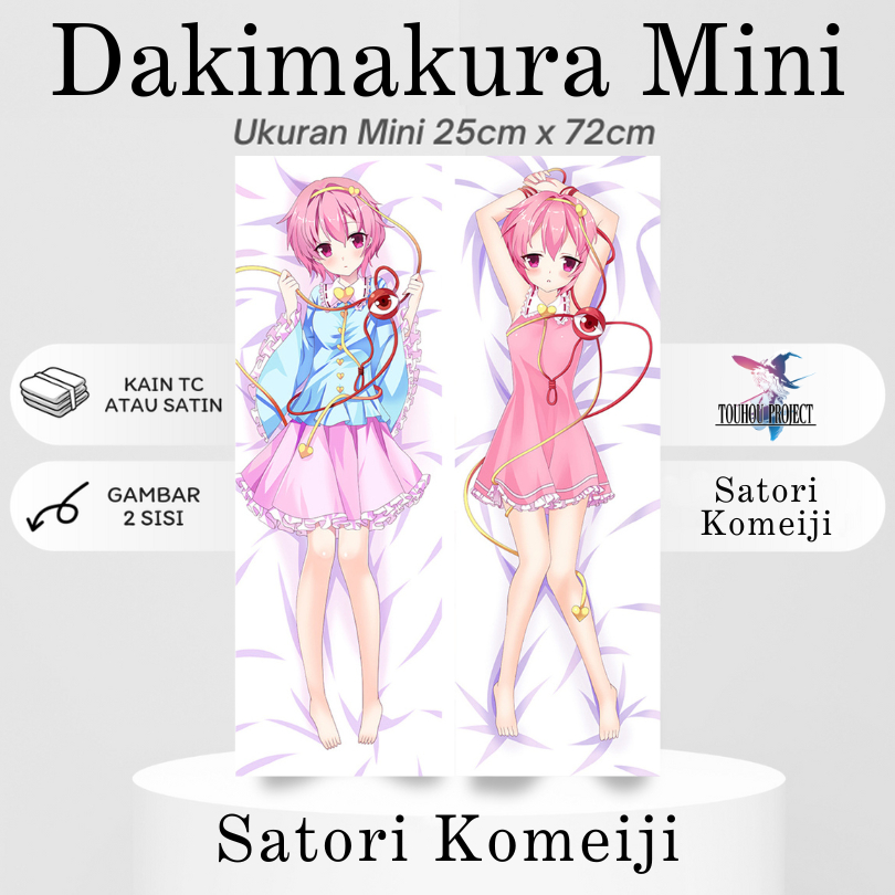 DAKIMAKURA Mini SATORI KOMEIJI Touhou Project - Sarung bantal Mini Waifu Anime Toho Project