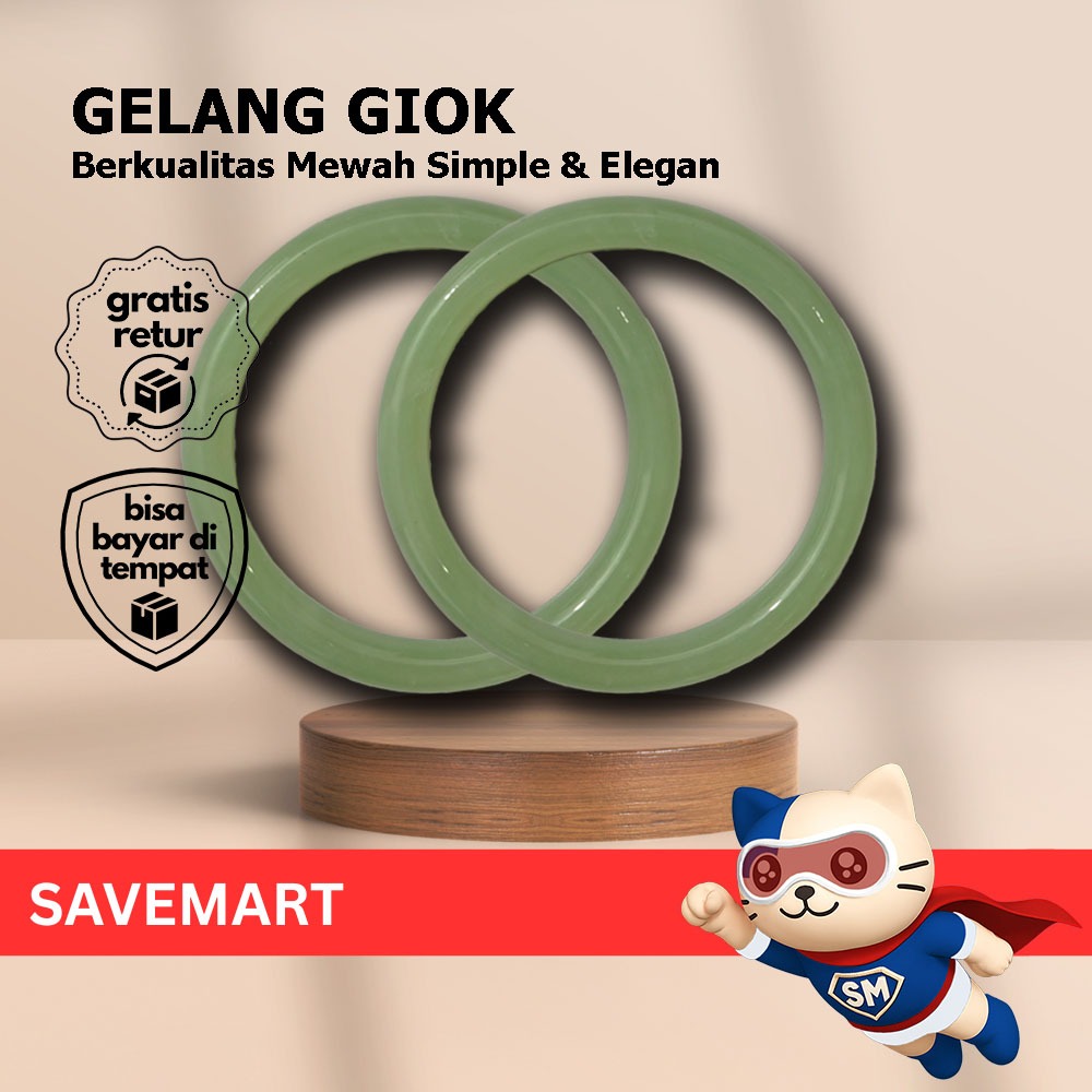 Gelang Giok Hijau Asli Look Model Lingkar Penuh Unisex Gelang Giok Fashion Korea Stylish Simpel