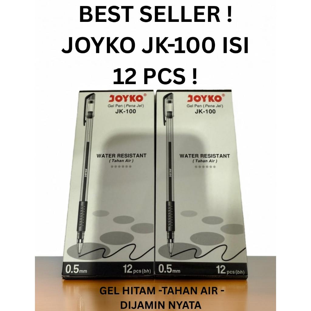

Ay00! JOYKO ! PULPEN Gel JK-100 Joyko WARNA HITAM ISI 12 PCS- PULPEN GEL JOYKO ISI 12 PCS