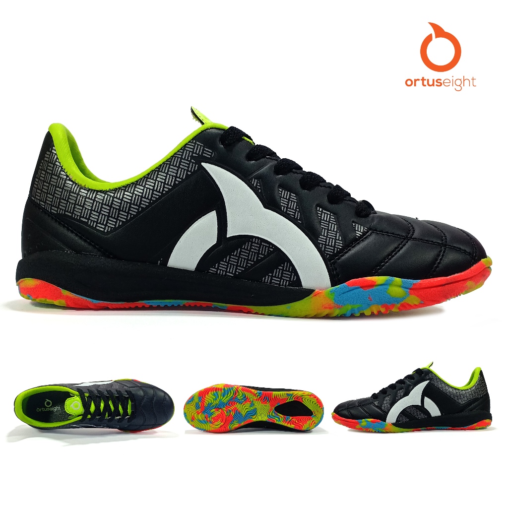 Sepatu Futsal Ortuseight Jogosala Rampage V2 Crusher Warna Hitam list Putih new Bbs Olahraga premium