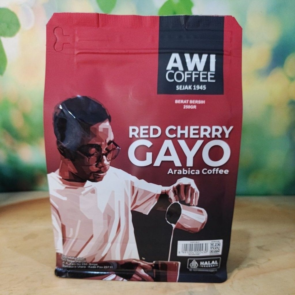 

AWI COFFEE RED CHERRY GAYO 250gr Kopi Coffee - Bubuk - Biji