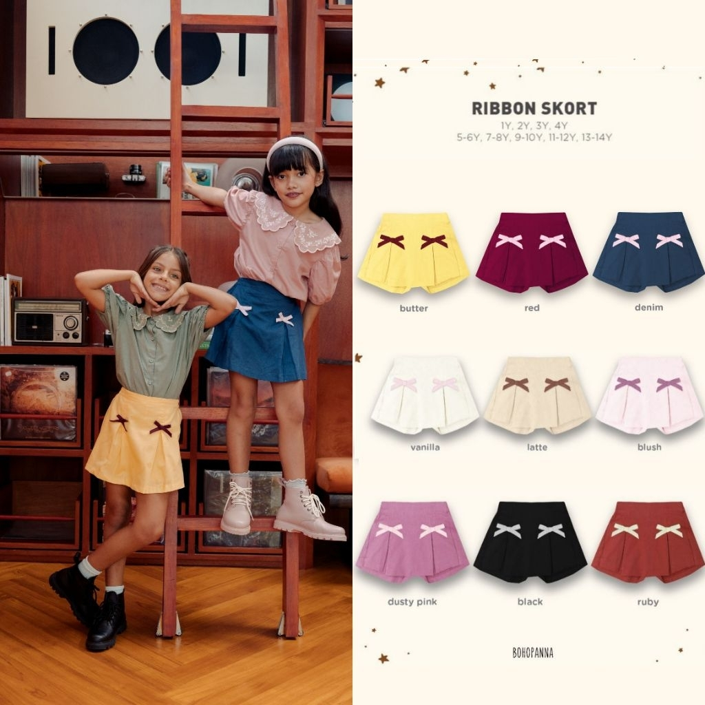 BOHOPANNA - RIBBON SKORT BOHOPANNA - ROK CELANA BOHOPANNA - CELANA ANAK PEREMPUAN - ROK ANAK