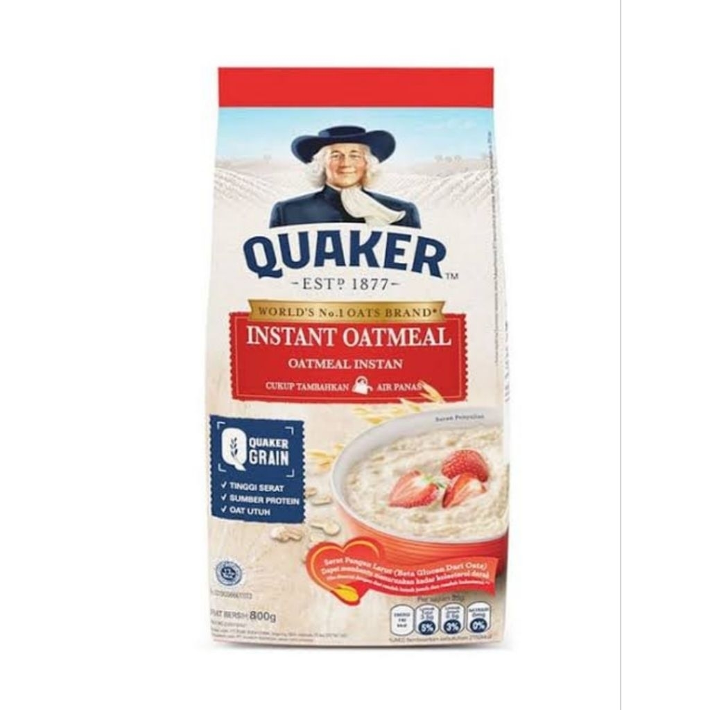 

Quaker Instan Oatmeal dengan serat pangan larut untuk membantu menurunkan kolesterol