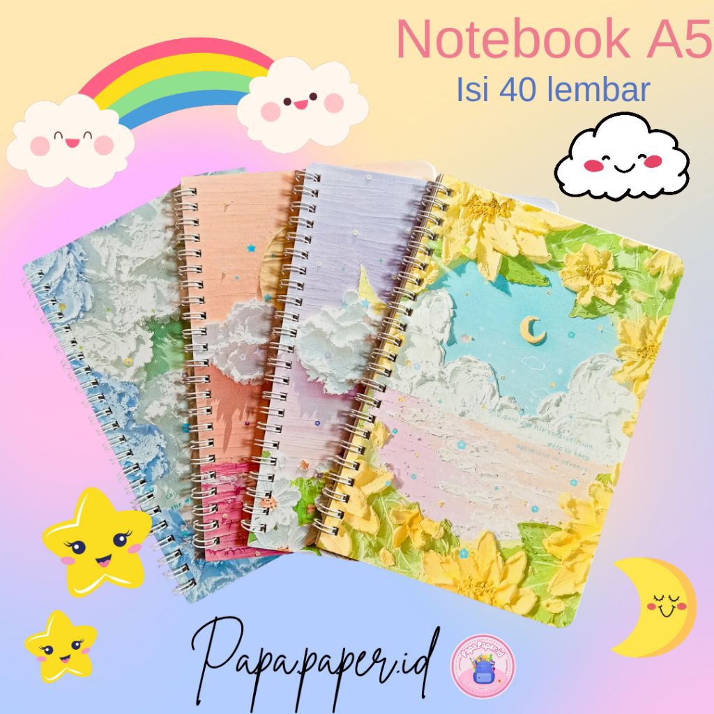 

Notebook A5-Notebook Aesthetic-Notebook Lucu-Notebook Awan-Notebook Kertas Warm