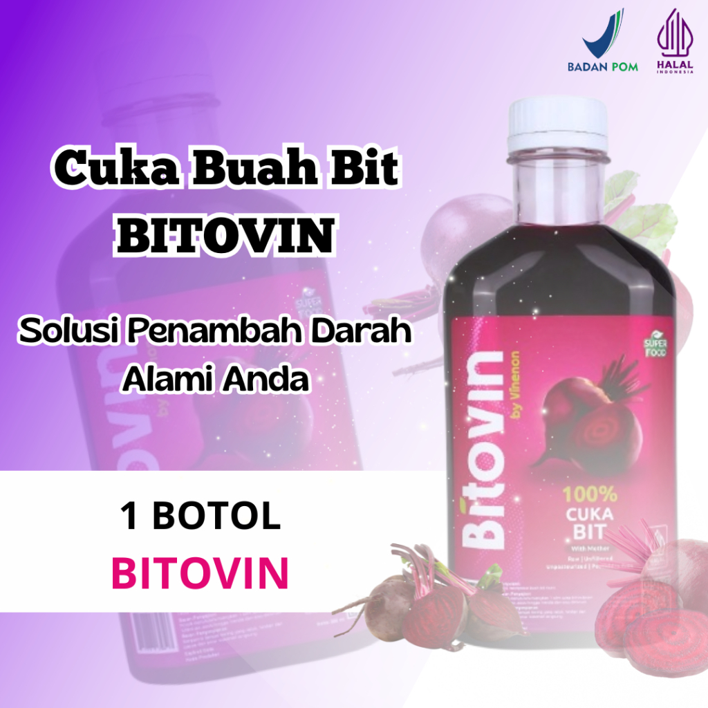 

Bitovin Cuka Buah Bit Original dan Alami Untuk Hipertensi dan Anemia