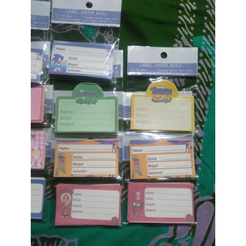 

label nama buku tulis 2000