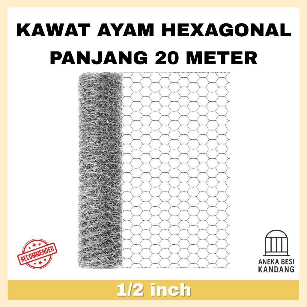 Kawat Ayam Hexagonal Galvanis 20 Meter – Anti Karat & Kuat, Cocok untuk Kandang & Pagar Tanaman